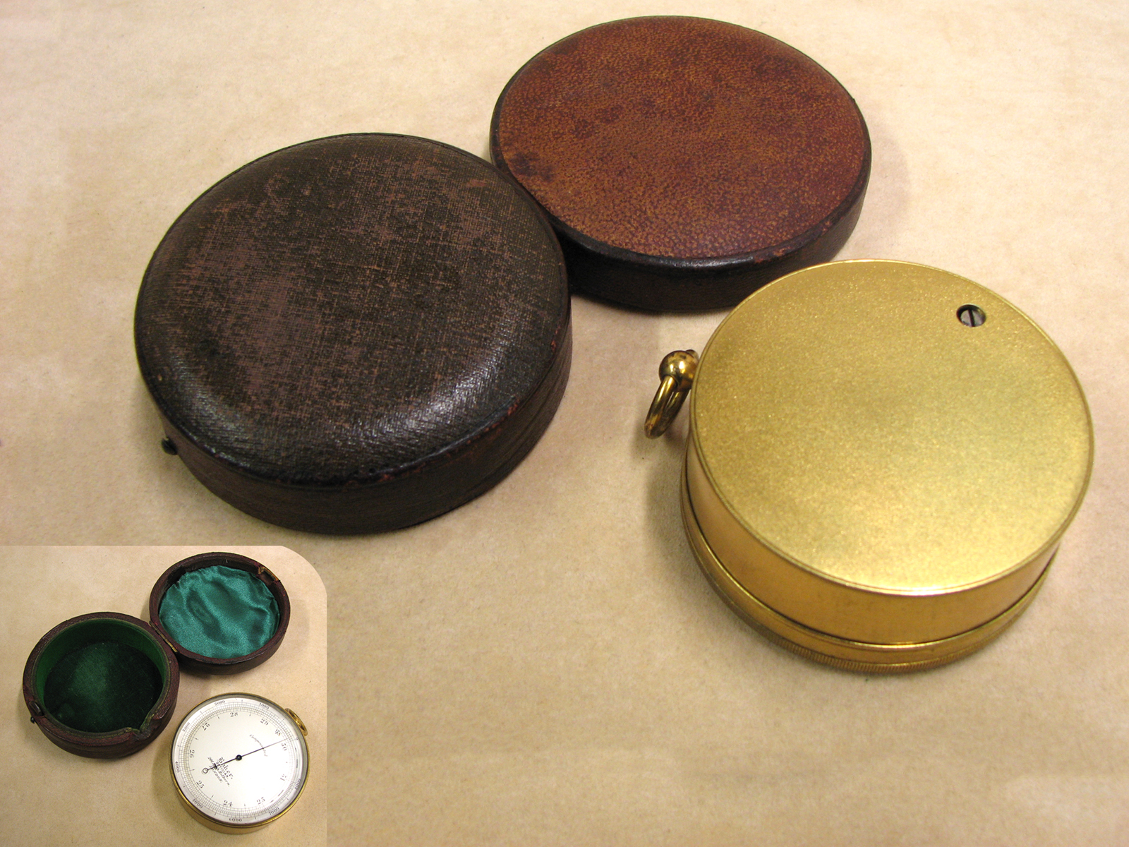 19th Century pocket barometer signed 'Baker, OPTICIAN. 244 High Holborn, London'